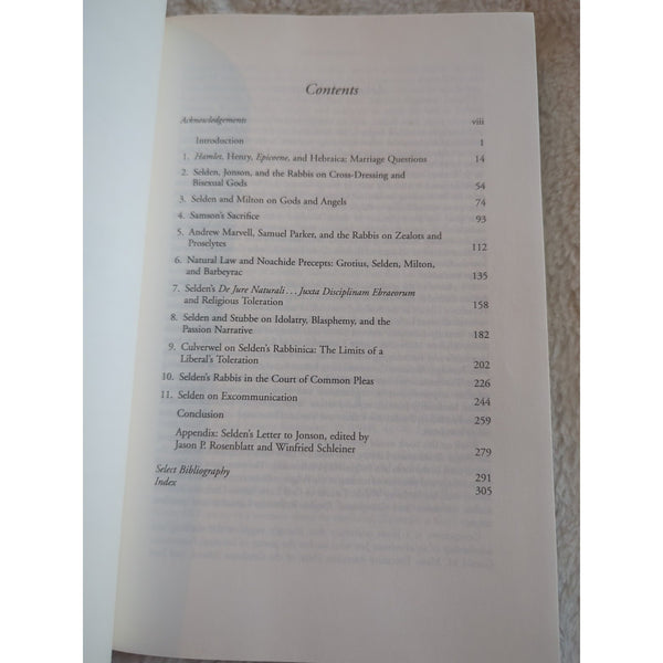 Renaissance England's Chief Rabbi John Selden Judaism Oxford HC DJ Rosenblatt