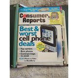 2008 CONSUMER REPORTS Magazine Monthly Jan-Dec Address Labels - In Green Binder