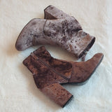 Steve Madden GAZE Pink Crushed Velvet Block Heel Ankle Booties Size 8