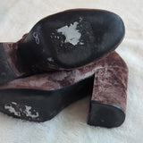 Steve Madden GAZE Pink Crushed Velvet Block Heel Ankle Booties Size 8