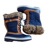 Torrid Navy Blue Faux Fur Full Zip Water Resistant Cold Weather Boot Size 7.5 WW