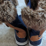 Torrid Navy Blue Faux Fur Full Zip Water Resistant Cold Weather Boot Size 7.5 WW