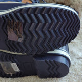 Torrid Navy Blue Faux Fur Full Zip Water Resistant Cold Weather Boot Size 7.5 WW