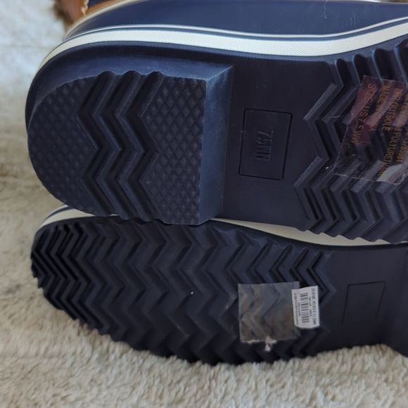 Torrid Navy Blue Faux Fur Full Zip Water Resistant Cold Weather Boot Size 7.5 WW