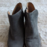 LUCKY BRAND Womens Gray Side Zip Yimme Almond Toe Wedge Zip-Up Booties Size 6.5