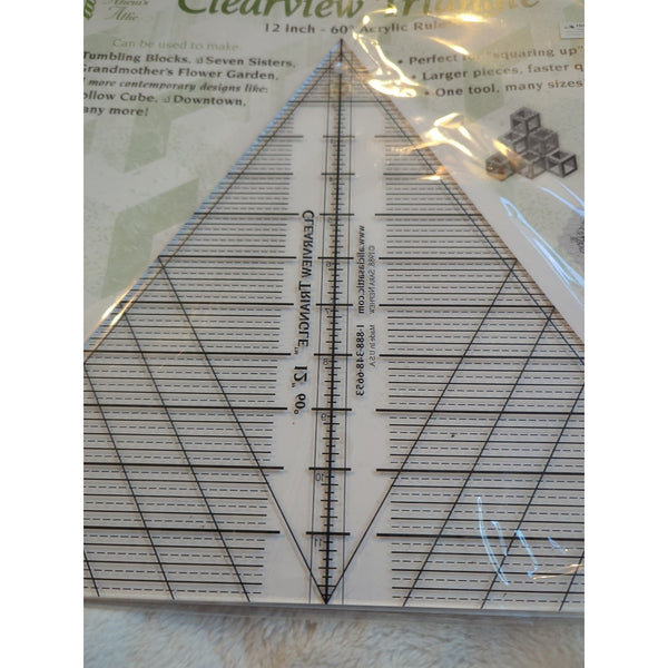QUILTER SUPPLIES Clearview Triangle Quilting 12 Inch 60 Degrees Alicia's Attic