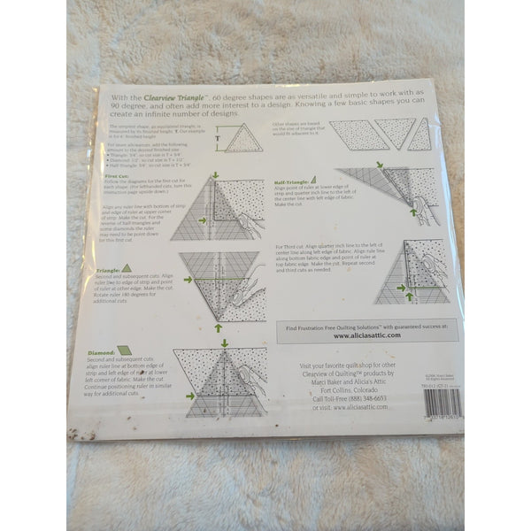 QUILTER SUPPLIES Clearview Triangle Quilting 12 Inch 60 Degrees Alicia's Attic