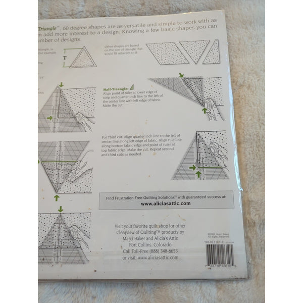 QUILTER SUPPLIES Clearview Triangle Quilting 12 Inch 60 Degrees Alicia's Attic