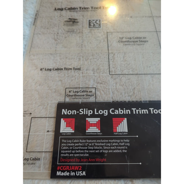 Creative Grids Log Cabin Trim Tool Two Sewing and Quilting Ruler CGRJAW2
