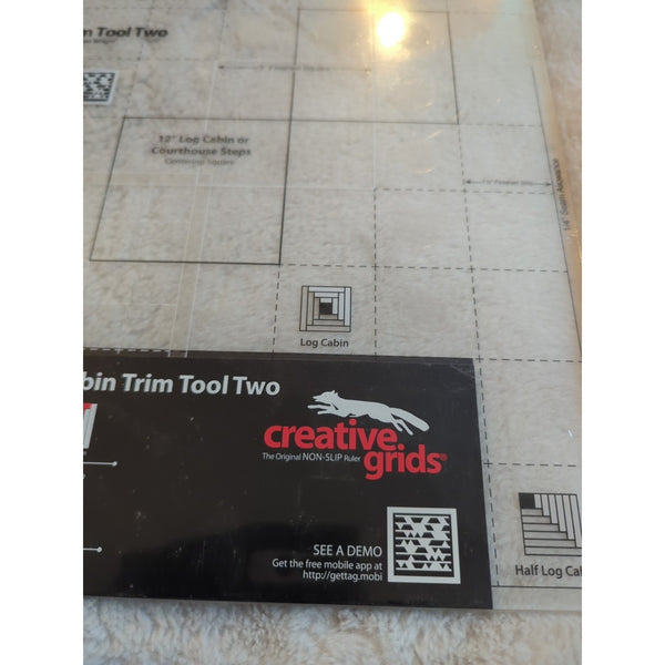 Creative Grids Log Cabin Trim Tool Two Sewing and Quilting Ruler CGRJAW2