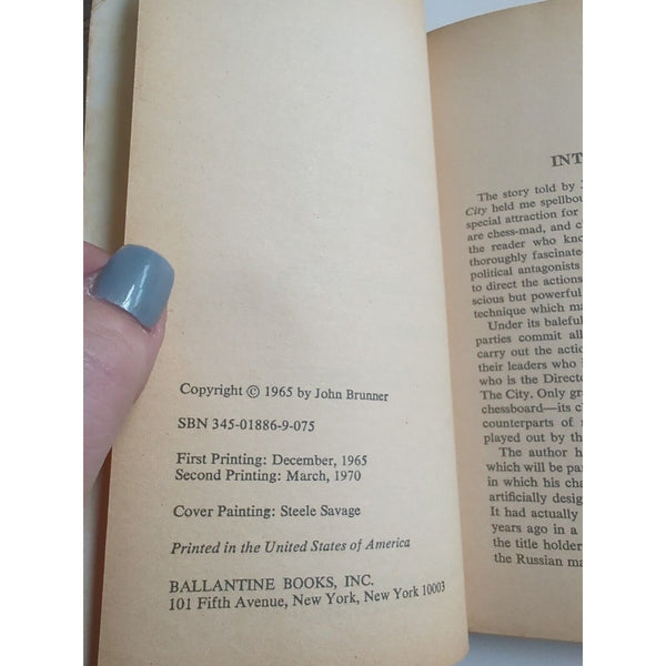 The Squares of the City John Brunner Vintage PB 1970 2nd Printing Good