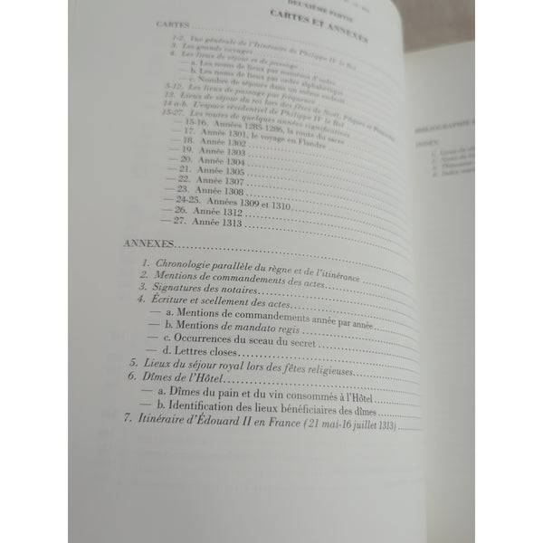 Itineraire De Philippe Iv Le Bel 1285-1314 Elisabeth Lalou Memoires Tome XXXVII