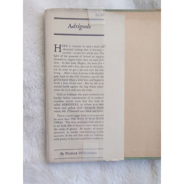 Peadar O'Donnell Adrigoole HC DJ Vtg 1929 1st American Edition 1st Printing