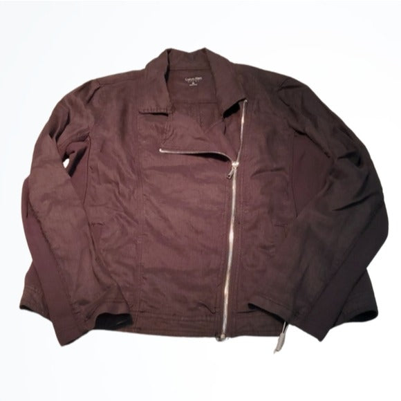 Calvin Klein Black Lighter Weight Asymmetrical Motorcycle Jacket Size XL