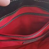 Dooney & Bourke Black and Tan Pebbled Leather Larger Davis Tote Bag Purse