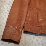 Jones New York Tan Soft Leather Bomber Jacket Size M