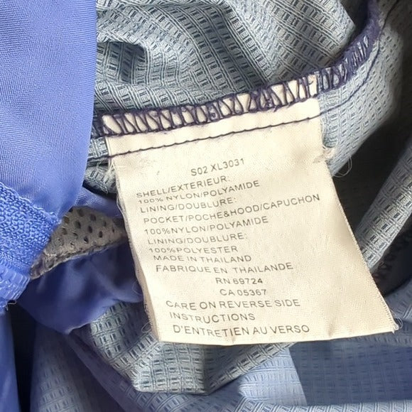 Columbia Blue Purple Long Hooded Thinly Lined Spring Fall Utility Jacket Size L