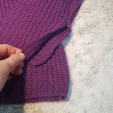 NWT NY Collection Riveted Light Cable Knit Sweater Purple