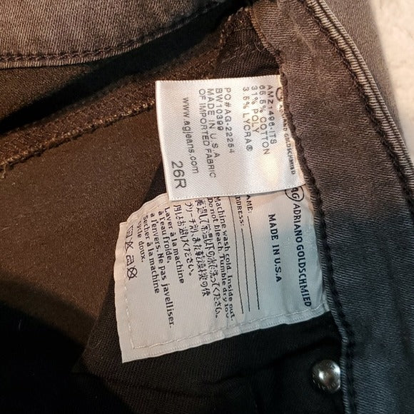 AG The Middi Mid Rise Skinny Legging Gray Size 26