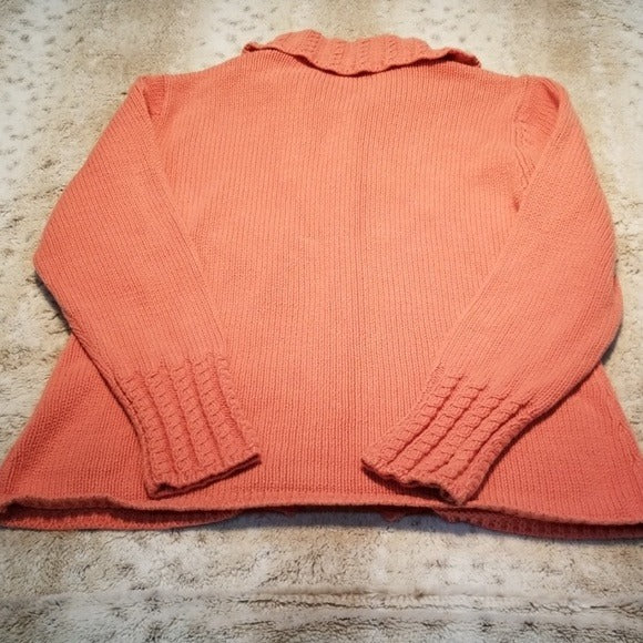 Talbots Heavier Weight Light Orange Cardigan Size M