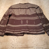 Ann Taylor LOFT Navy and Grey No Lapel Aztec Print Blazer Size XS