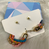 Indigo Authority Monarch Pastel Layered Bracelet and Earring Set NWT