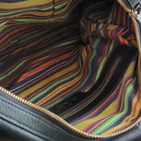 Ugg Australia Handbag Black Leather Rainbow Stitch Satchel Crossbody Purse Bag