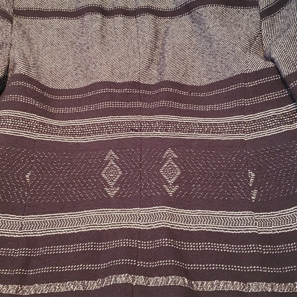 Ann Taylor LOFT Navy and Grey No Lapel Aztec Print Blazer Size XS