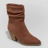 Universal Thread Cianna Slouch Heeled Ankle Western Boots Brown NWT