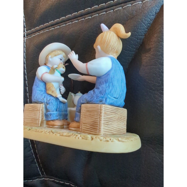 2004 Denim Days Porcelain HOMCO Figurine "Debbie's Afternoon Tea"  #14040