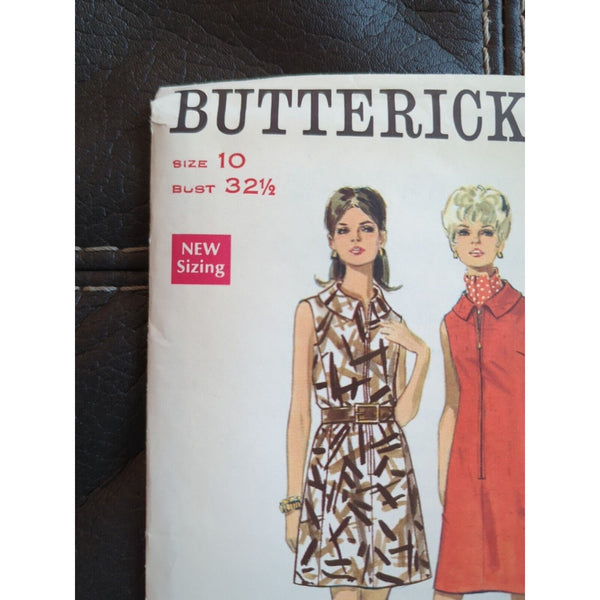 5208 BUTTERICK 1960's Misses One Piece Loose Dress Sewing Pattern Size 10 UC FF