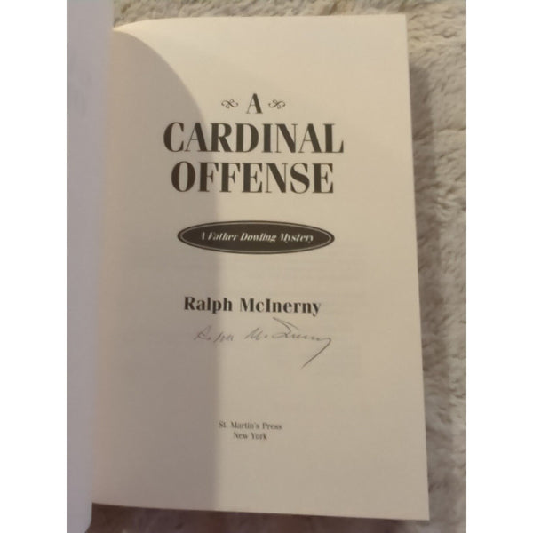 A Cardinal Offense: A Father Dowling Mystery Ralph Mcinerny HC DJ Signed 1994