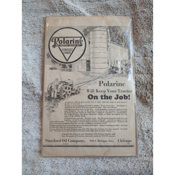 Original 1928 Standard Oil Company Ad Polarine Will Keep Your Tractor CONTENTED!