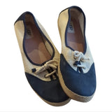 UGG Catrin Women Size 9.5 Espadrilles Flats Suede Slipon Shoes Navy Blue Beige