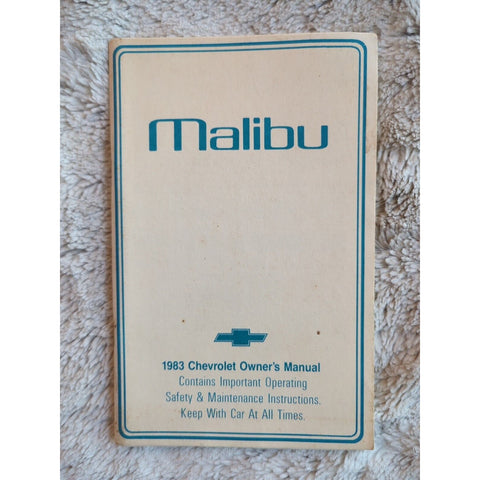 1983 Chevrolet Malibu Owners Manual User Guide Reference Operator Book Fuses OEM