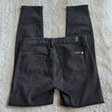 7 For All Mankind Distressed Mid Rise Blair The Ankle Skinny Black Jeans Size 27