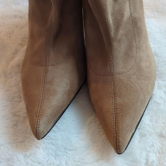 Marc Fisher LTD Boots Womens Size 9 Tan Larry Pointed Toe Block Heel Ankle Boot