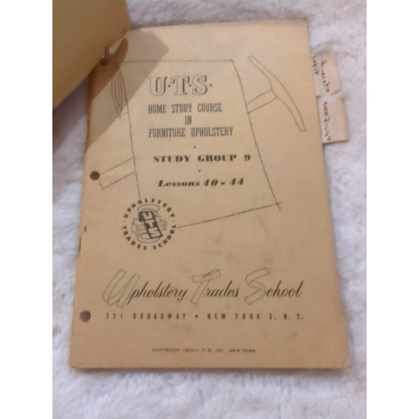 Vt UTS HOME STUDY COURSE IN FURNITURE UPHOLSTERY Bundled Set 1950s 116 Lessons