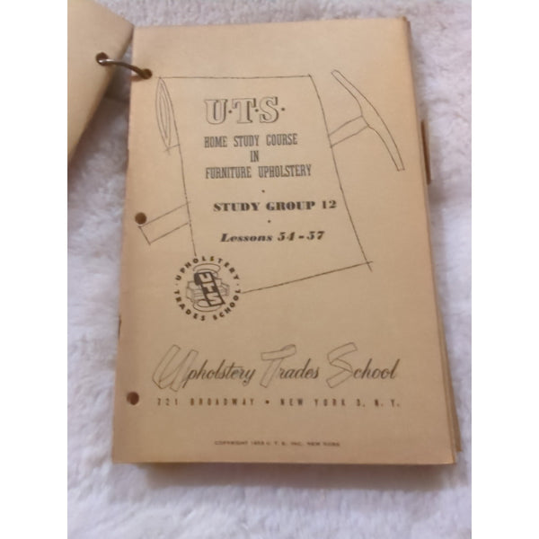 Vt UTS HOME STUDY COURSE IN FURNITURE UPHOLSTERY Bundled Set 1950s 116 Lessons