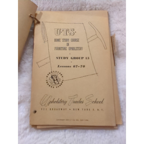Vt UTS HOME STUDY COURSE IN FURNITURE UPHOLSTERY Bundled Set 1950s 116 Lessons