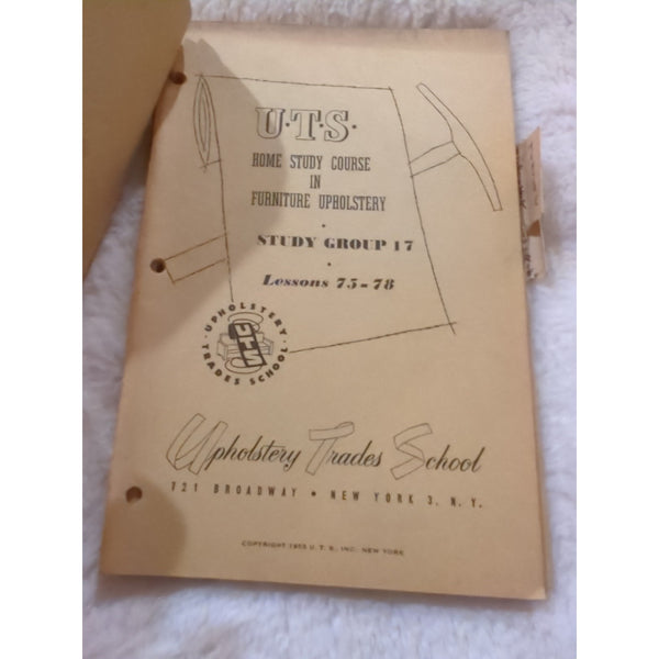 Vt UTS HOME STUDY COURSE IN FURNITURE UPHOLSTERY Bundled Set 1950s 116 Lessons