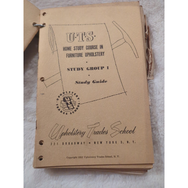 Vt UTS HOME STUDY COURSE IN FURNITURE UPHOLSTERY Bundled Set 1950s 116 Lessons