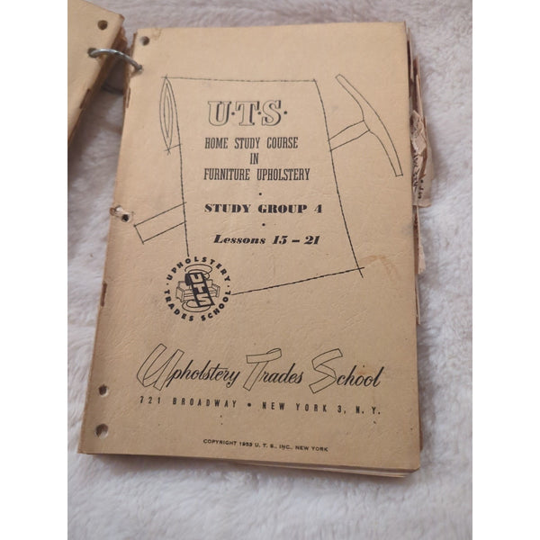 Vt UTS HOME STUDY COURSE IN FURNITURE UPHOLSTERY Bundled Set 1950s 116 Lessons