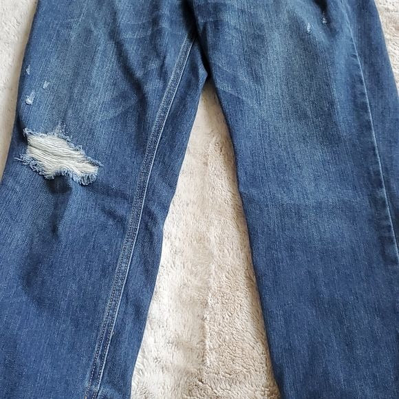 Abercrombie & Fitch Mid Rise Perfect Stretch Distressed Ankle Blue Jeans Size 8