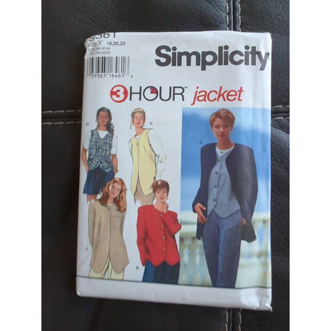 9361 Simplicity Sewing Pattern Misses 3HR Jacket Vest Career Casual UC Sz 18-22