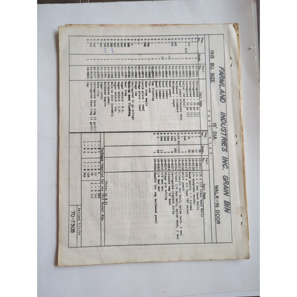 Coop 15 Grain Bin Erection Details 1969 Construction Manual Farmland Industries