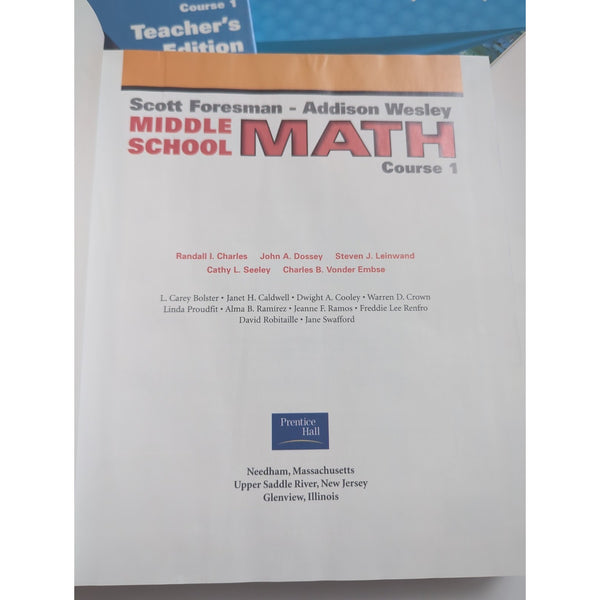 Scott Foresman MIDDLE SCHOOL MATH Course 1 Lot Teachers 9 Supporting Books CD