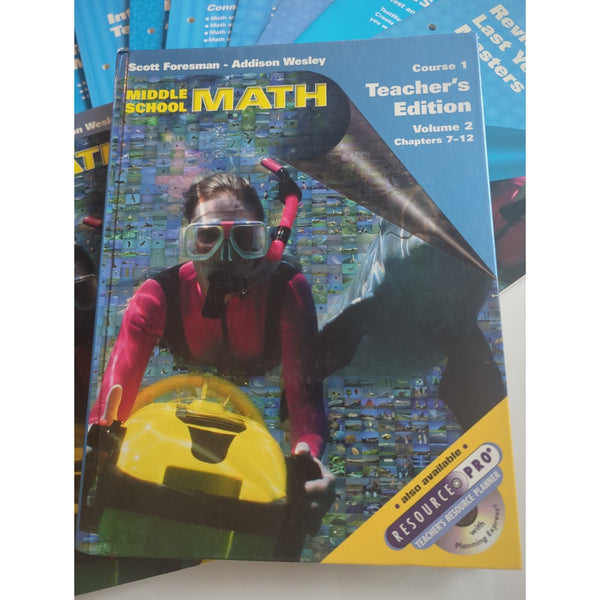 Scott Foresman MIDDLE SCHOOL MATH Course 1 Lot Teachers 9 Supporting Books CD
