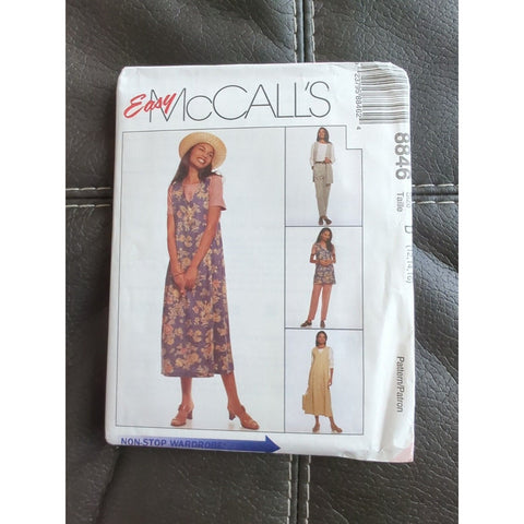 1997 Easy McCall's 8846 Misses Unlined Vest Jumper Top Pant Sewing Pattern 12-16