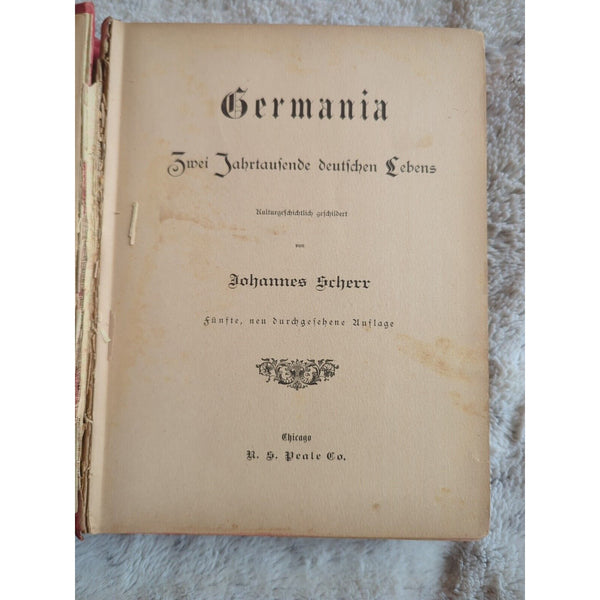 Germania Zwei Jahrtaufende Deutsche Lebens Johannes Scherr 1880s HC Vtg Antique